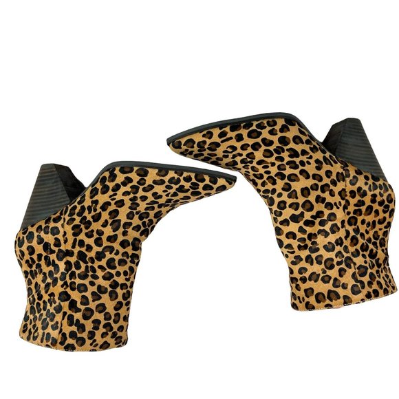 Lucky Brand Munise Leopard Print Calf Hair Booties Slip On Size 9 - Picture 3 of 10